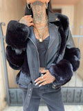 Giaccone nero con eco-pelo - R.a. Boutique 