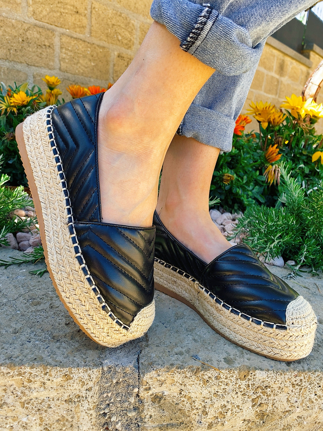 Espadrillas in eco-pelle nere - R.a. Boutique 