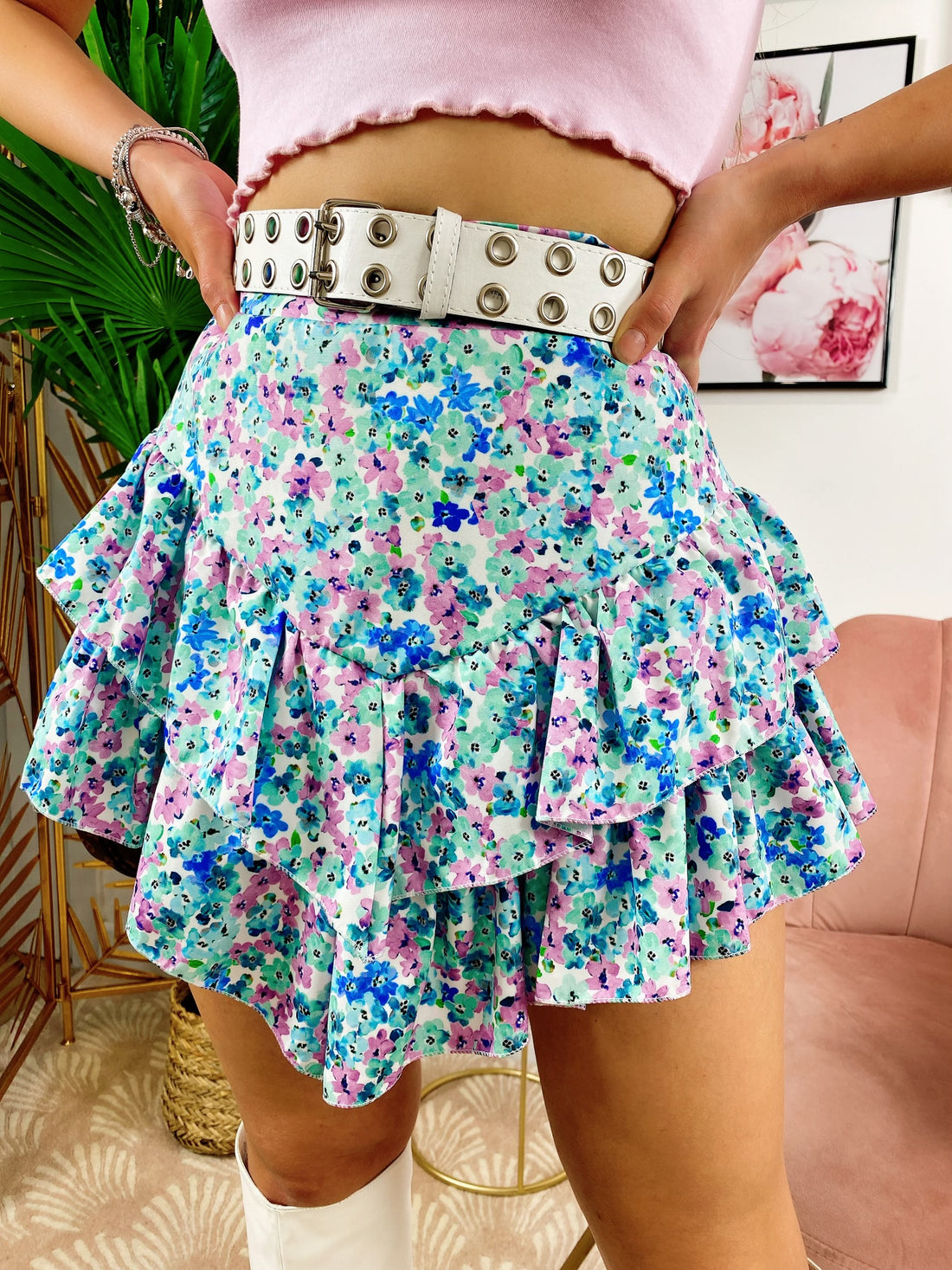 Gonna asimmetrica sfumature verdeacqua - R.a. Boutique 