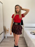 Top plissettano rosso - R.a. Boutique 