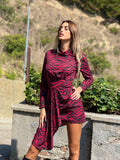 Abito rosso nero con fusciacca - R.a. Boutique 