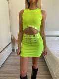 Completo top e gonna lime - R.a. Boutique 