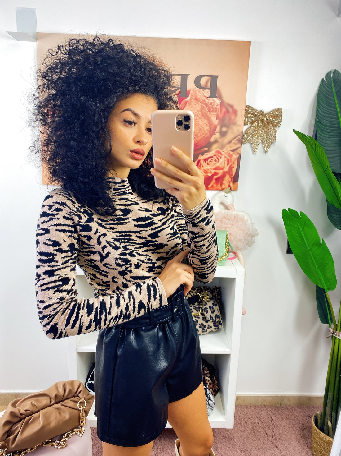 Maglia corta effetto zebrato - R.a. Boutique 