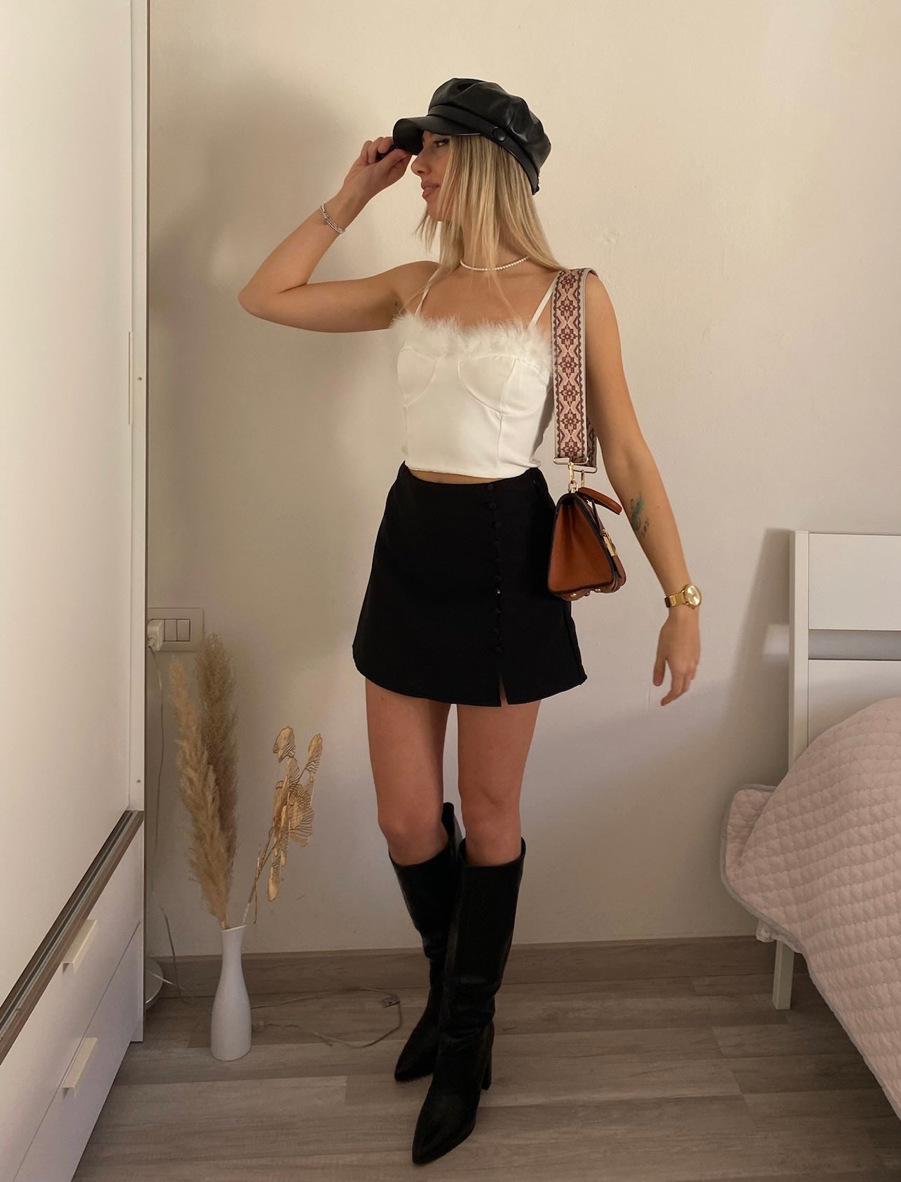 Gonna con bottoncini nera - R.a. Boutique 