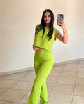 Completo top e pantalone lime - R.a. Boutique 