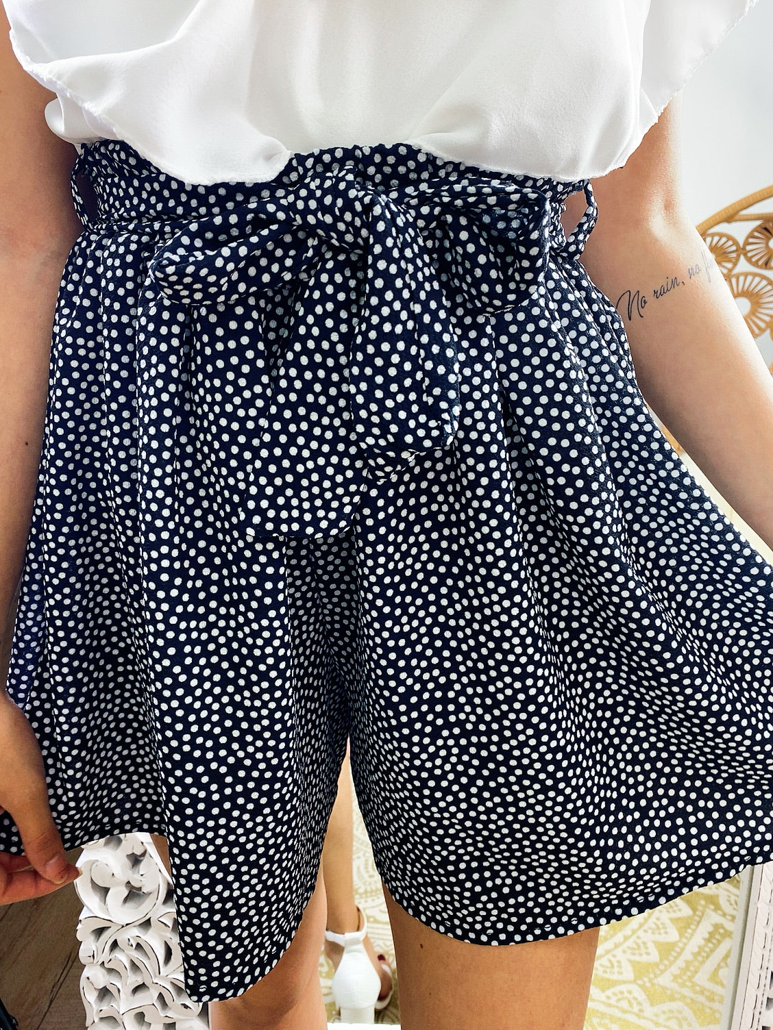 Short a pois con fiocco - R.a. Boutique 