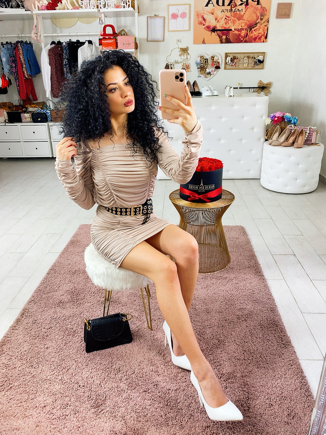 Abito con rouge manica bombata - R.a. Boutique 