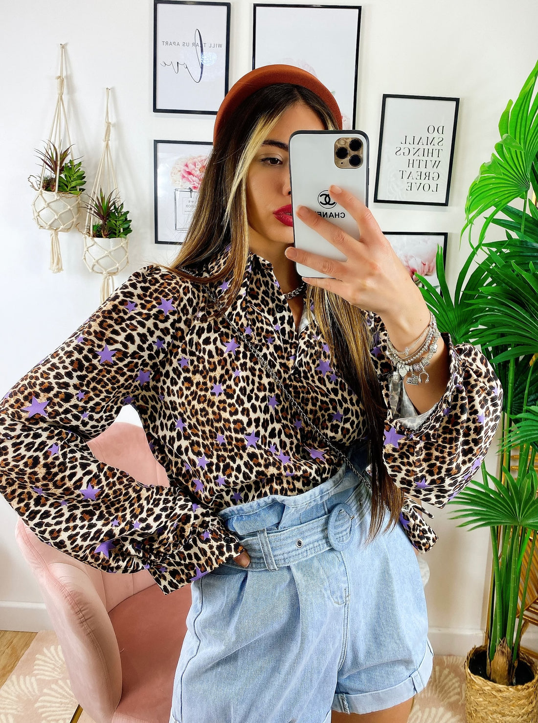 Camicetta Maculata con stelle lilla e Borsetta - R.a. Boutique 