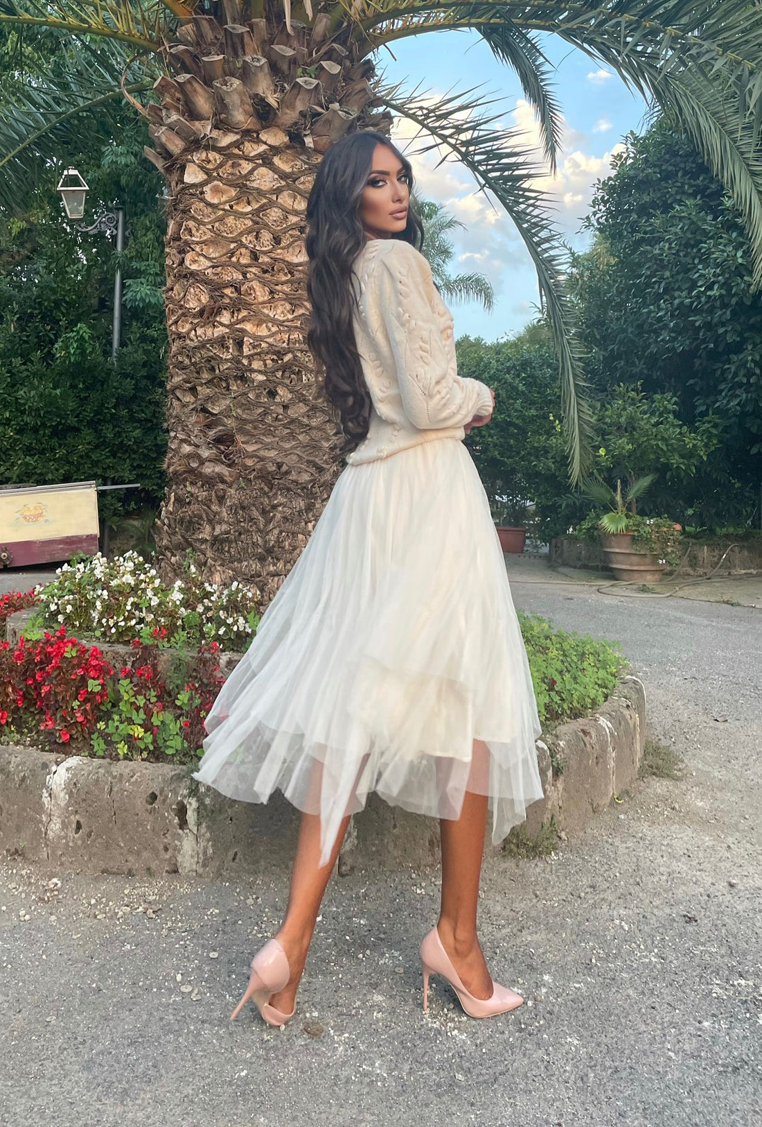 Completo Pull e abito panna - R.a. Boutique 