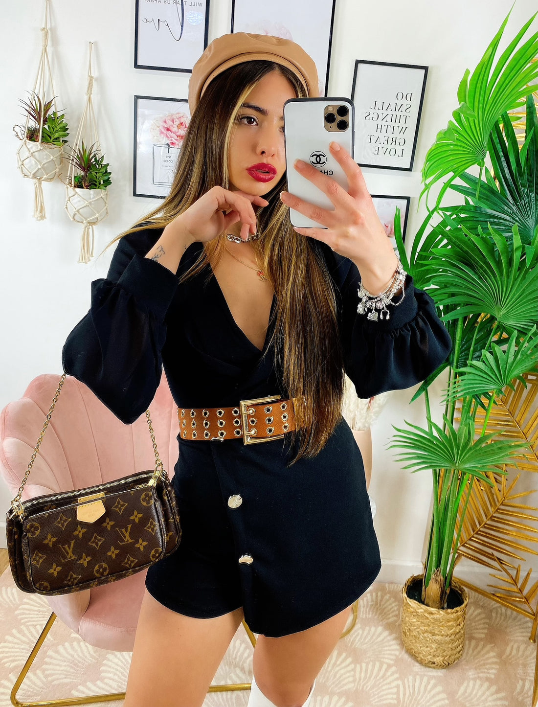 Tutina a portafoglio con bottoni Nero - R.a. Boutique 