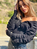 Maglione nero con lacci - R.a. Boutique 