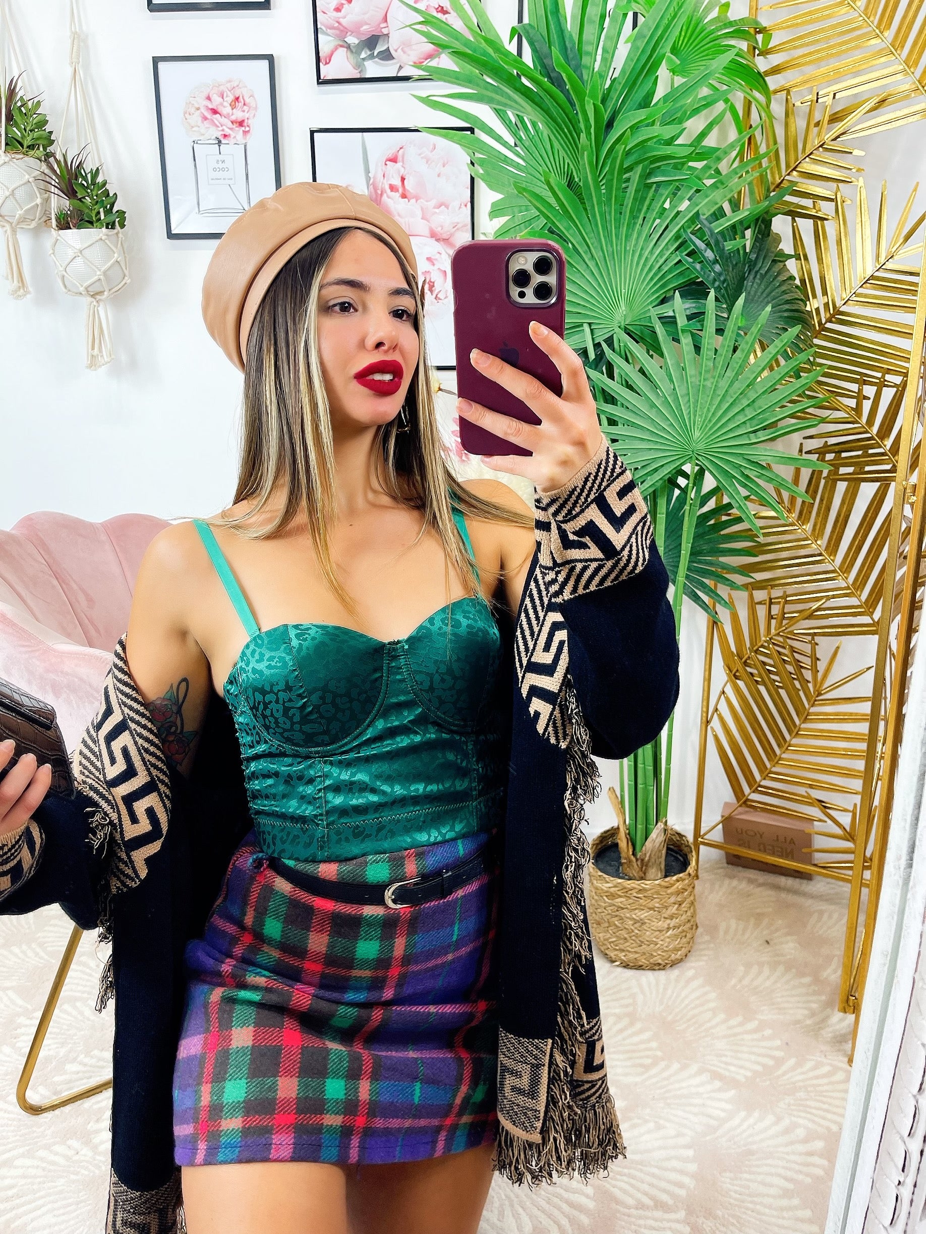 Corpetto maculato verde - R.a. Boutique 