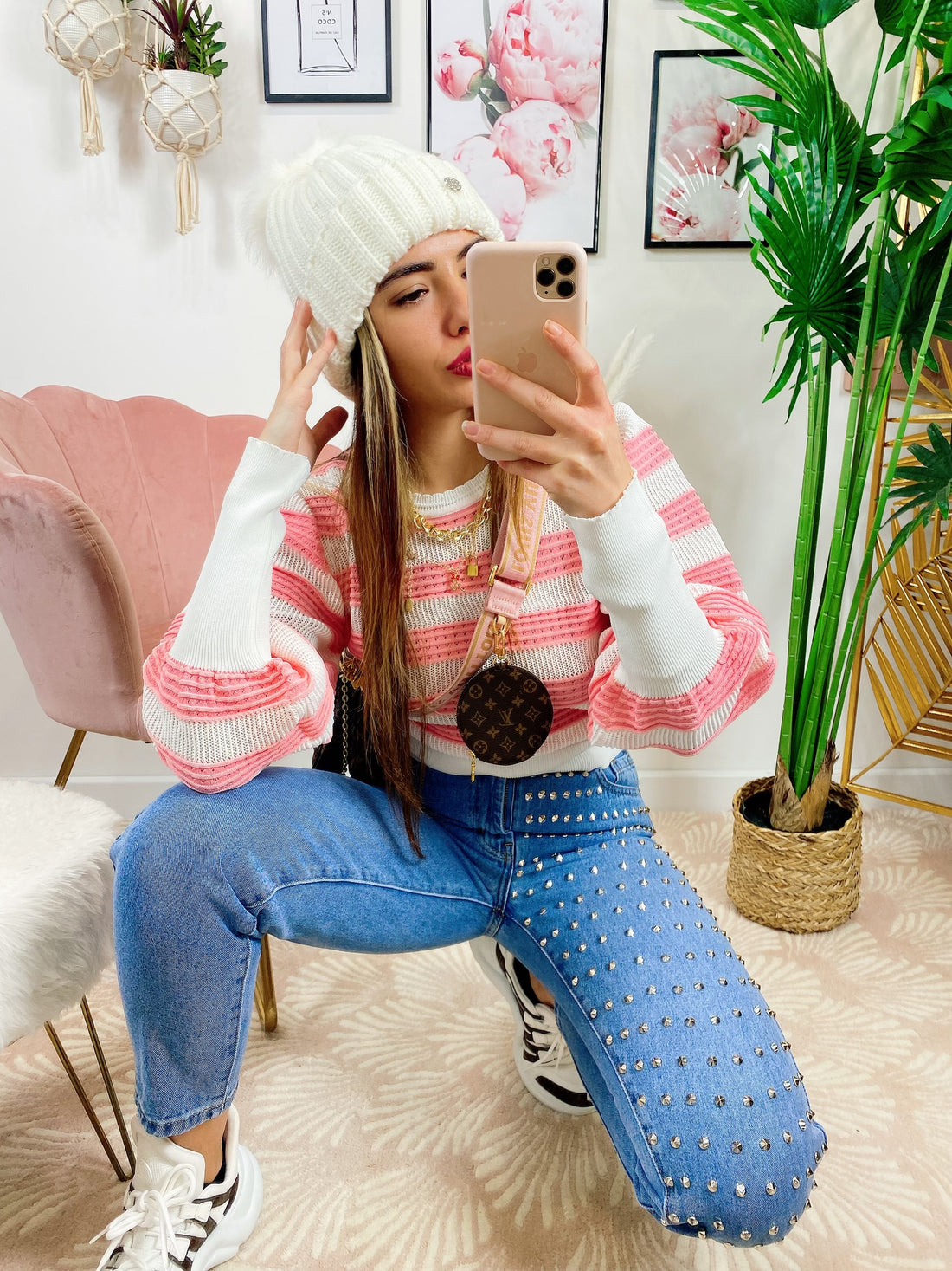 Maglioncino a righe traforato alta qualità - R.a. Boutique 