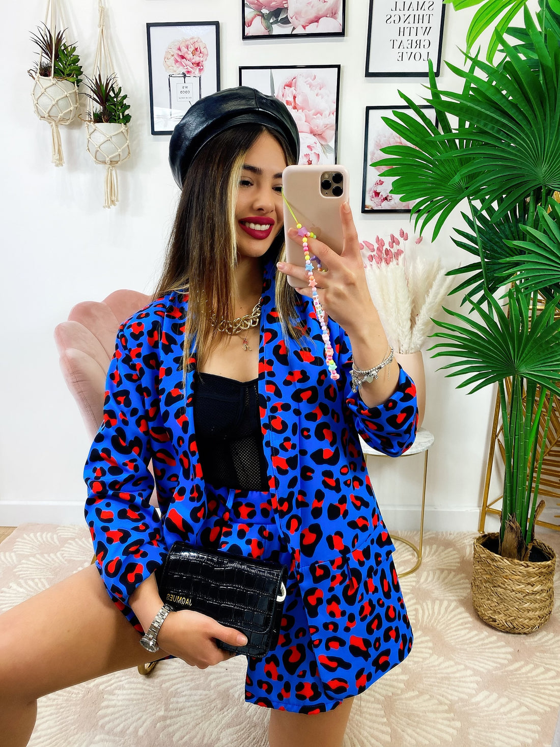 Completo Giacca e short maculato base Blu - R.a. Boutique 