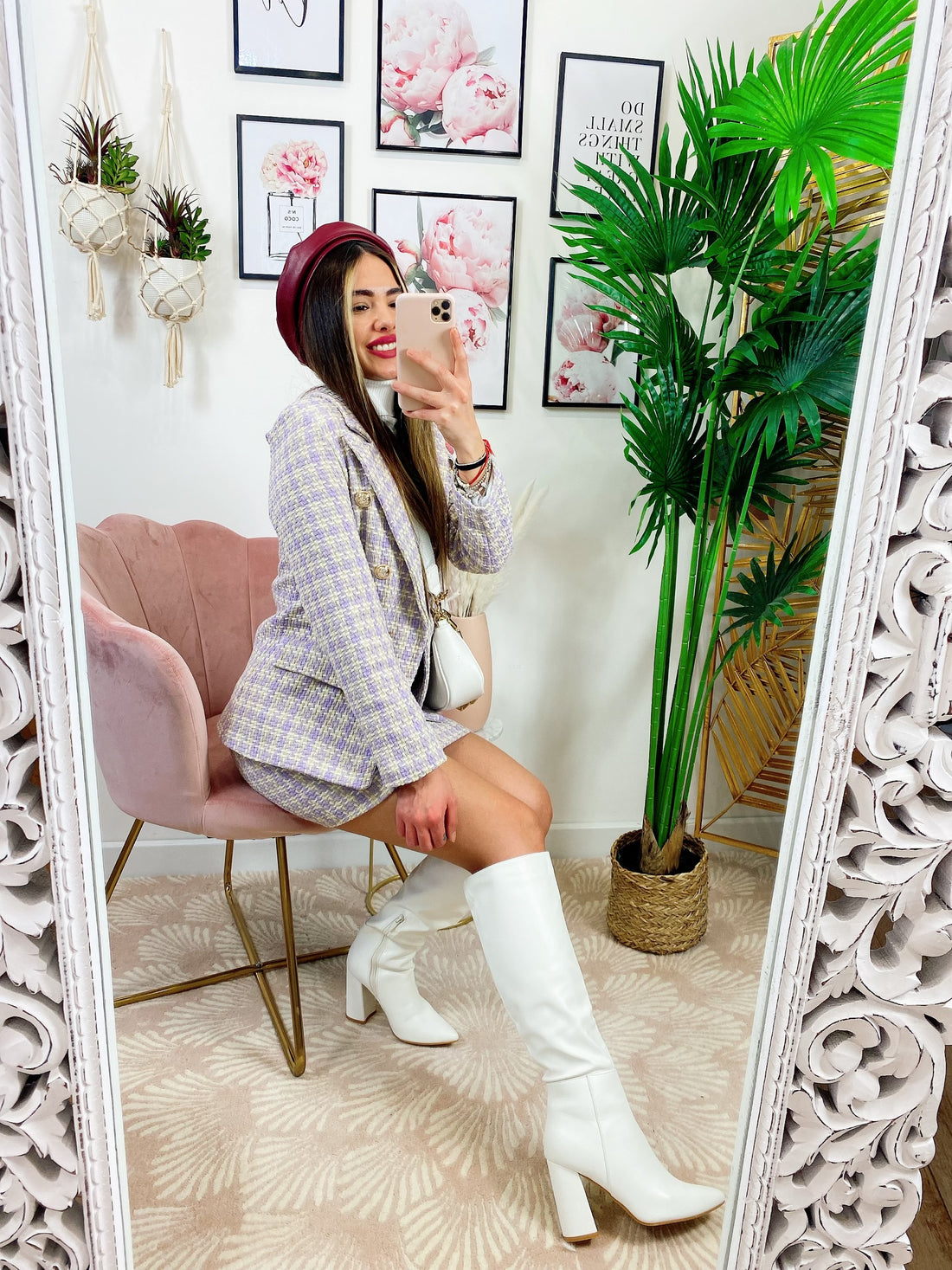 Completo in tweed Gonna e giacca lilla - R.a. Boutique 