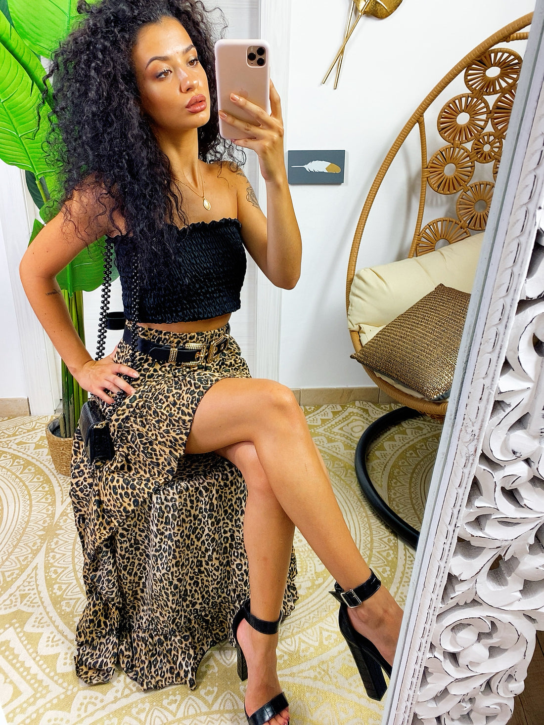 Maxi gonna asimmetrica maculata - R.a. Boutique 