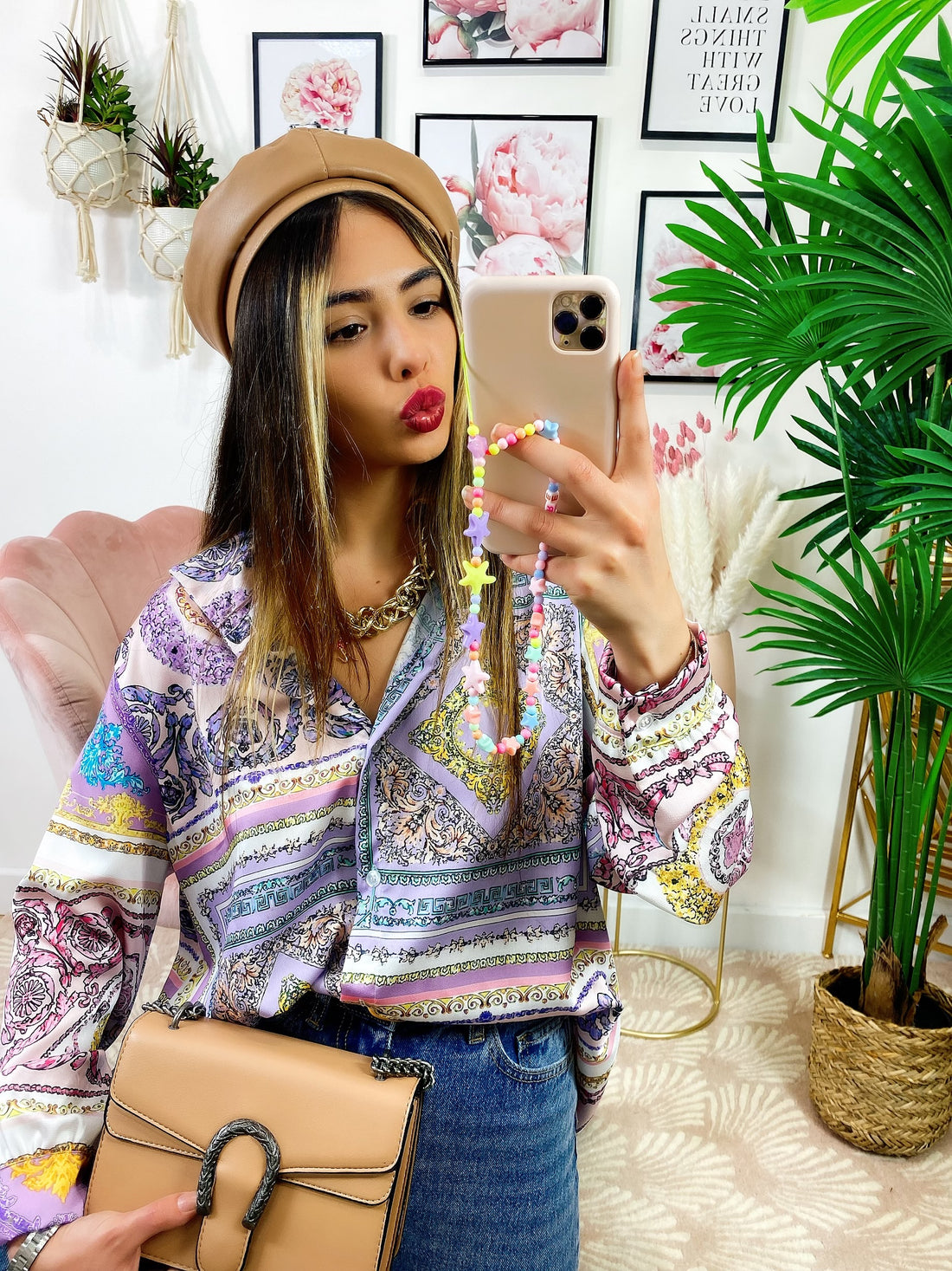 Camicia etnica sfumature lilla - R.a. Boutique 