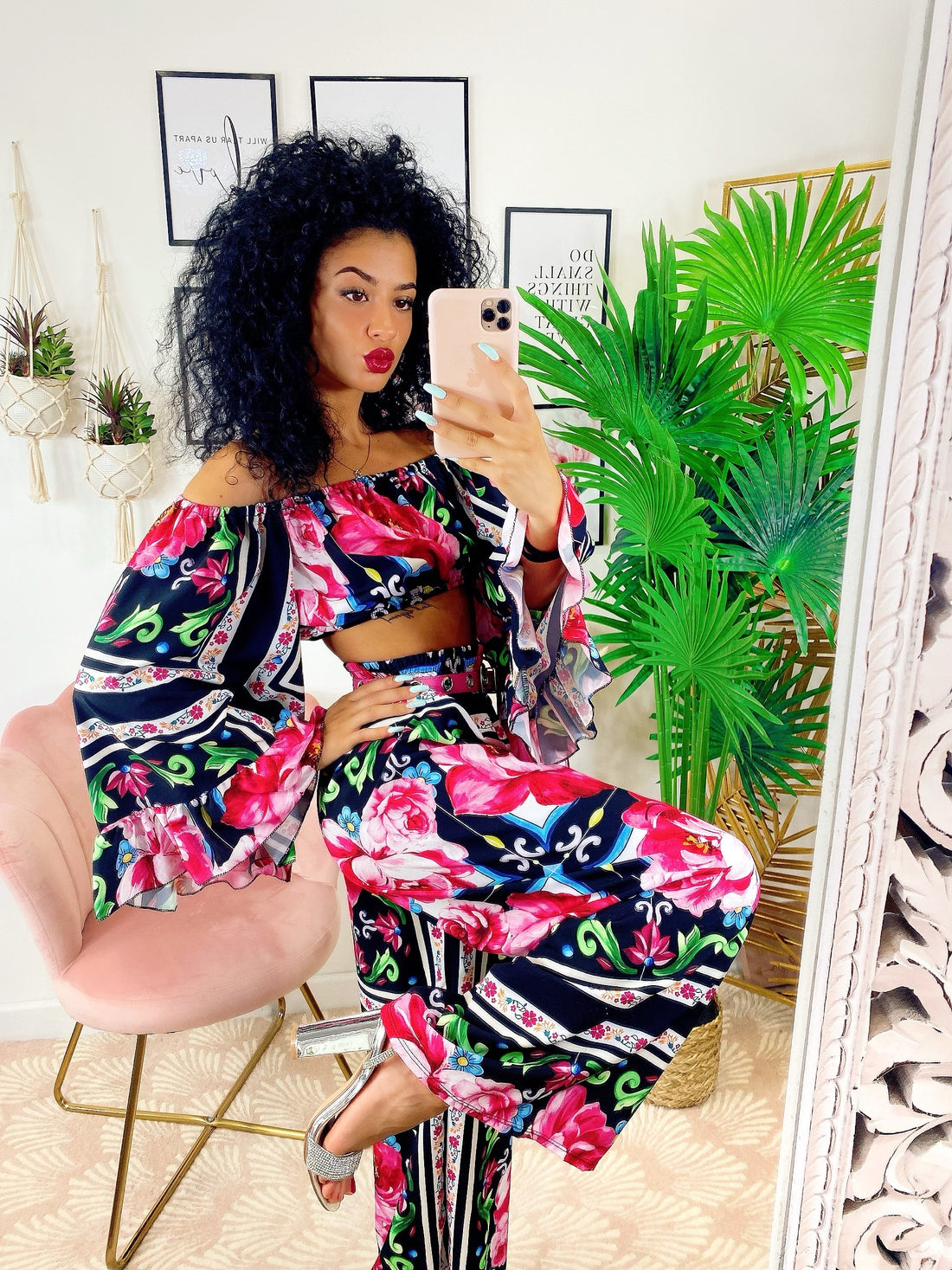 Completo stampa etnica base nera - R.a. Boutique 