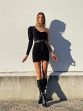 Abito con monospalla bombata nero - R.a. Boutique 