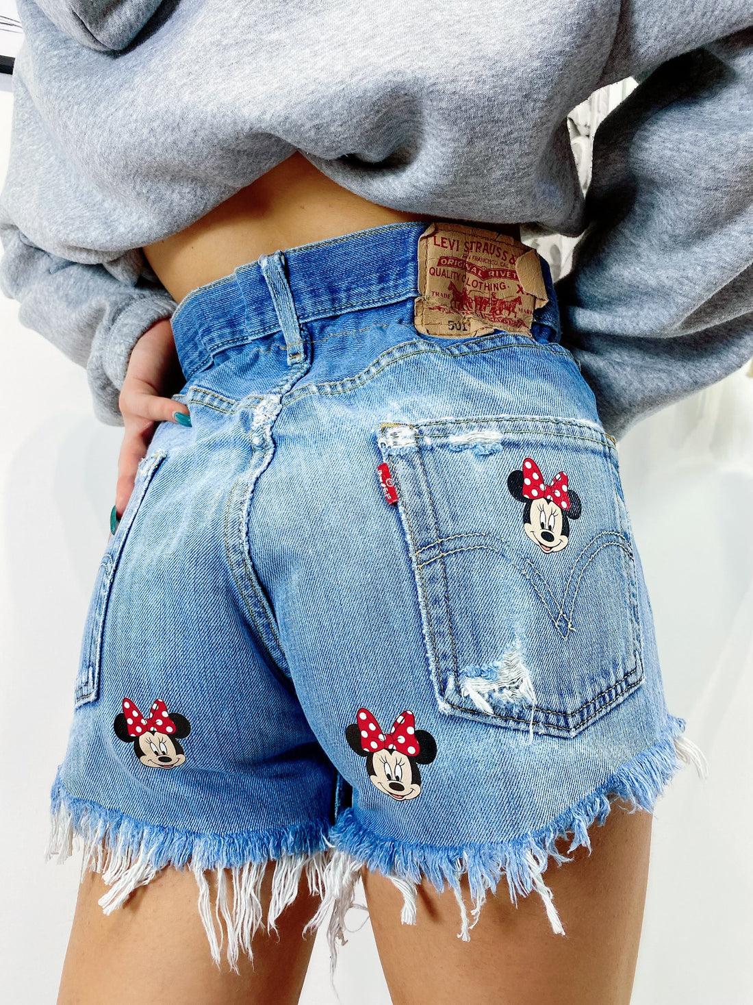 Short Levi’s Vintage stampa topolina con strappi - R.a. Boutique 