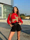 Maglione con renna Rosso - R.a. Boutique 