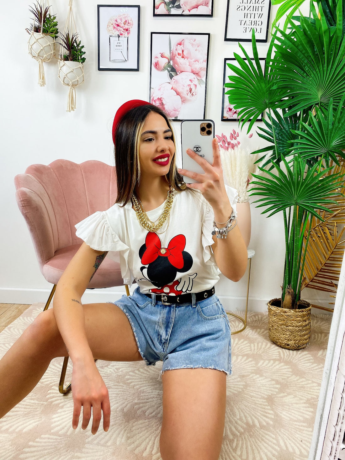 T-shirt con stampa topolina - R.a. Boutique 