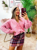 Maglione con onde e bottoni gioiello Rosa - R.a. Boutique 