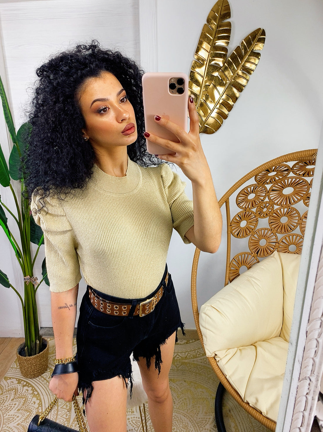 Maglioncino manica corta bombata - R.a. Boutique 