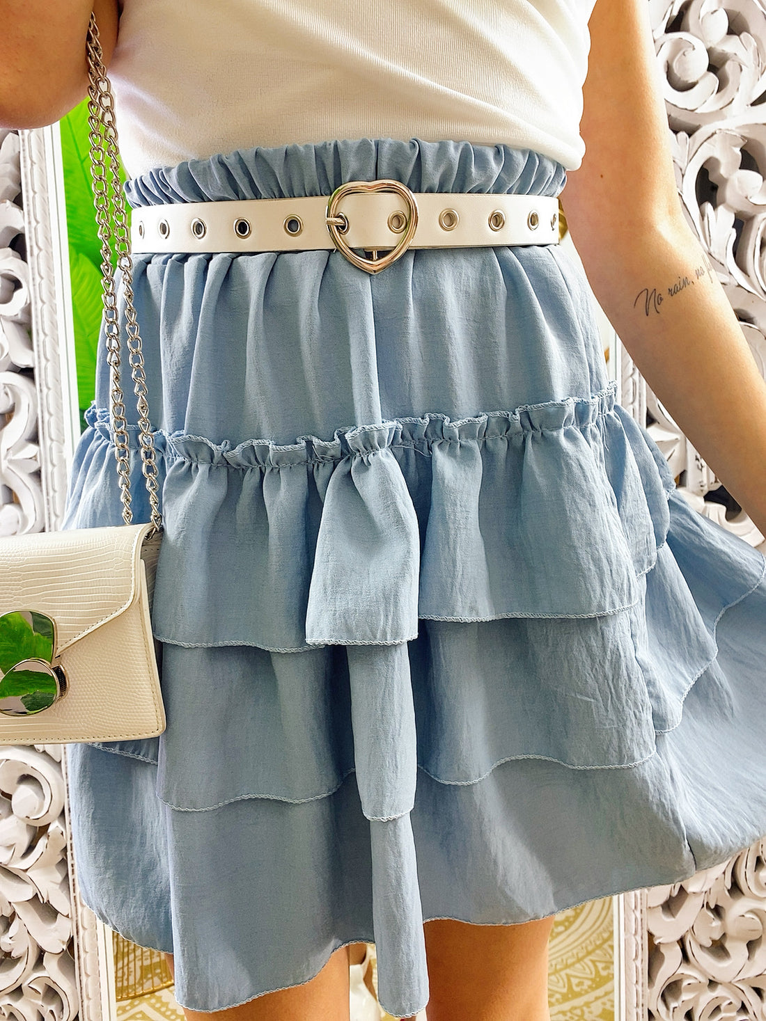 Gonna in cotone a balze - R.a. Boutique 