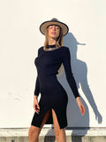Abito in maglia nero con catene Oro - R.a. Boutique 