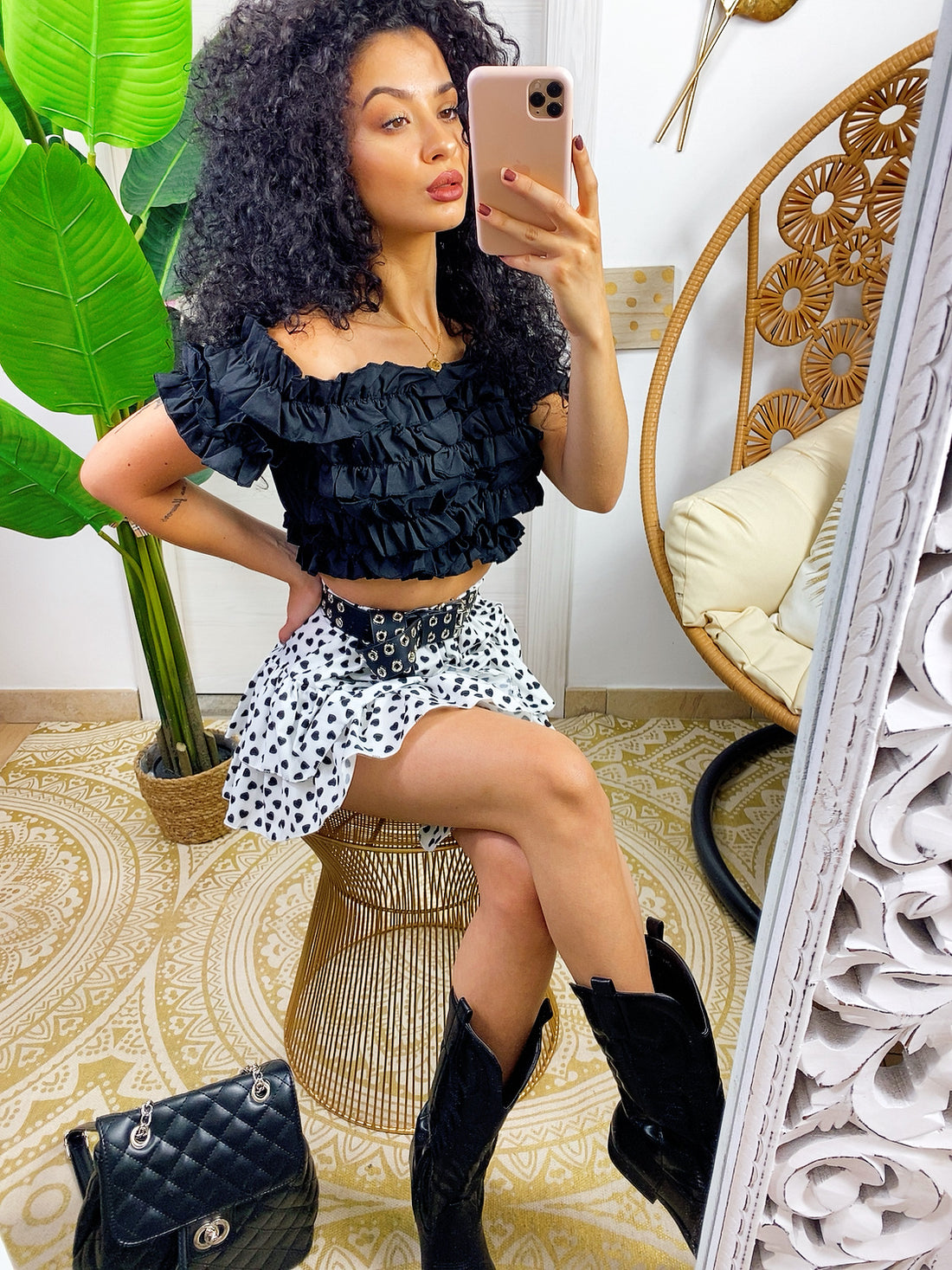 Top arricciato scollo a barchetta - R.a. Boutique 