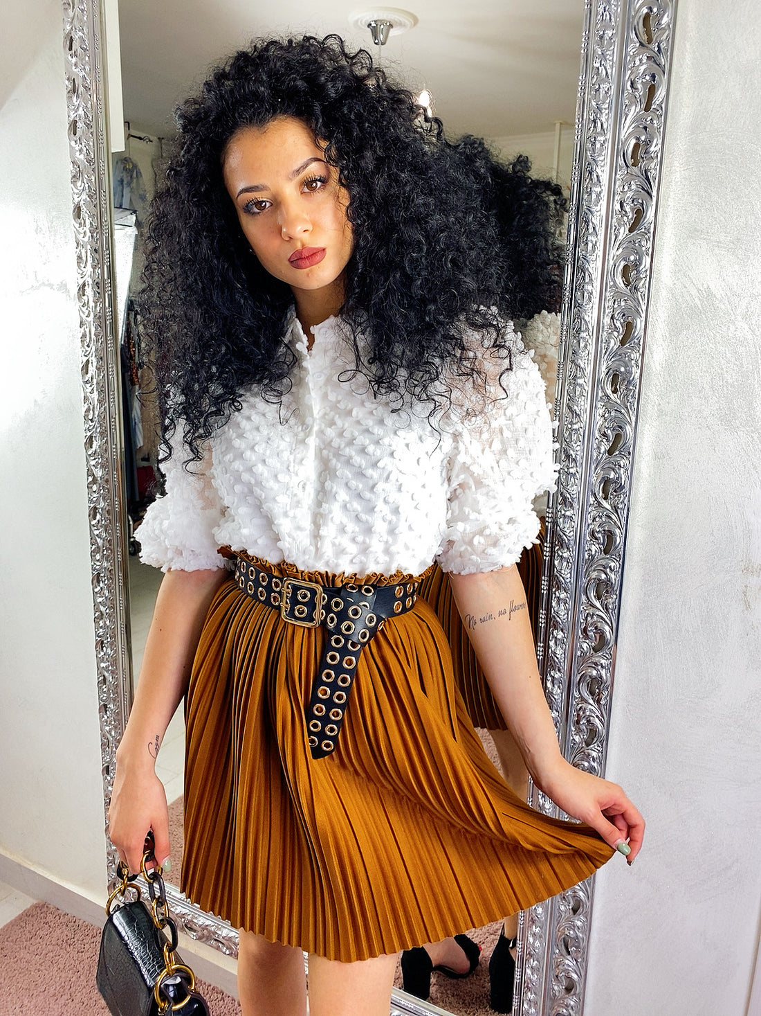 Gonna a pieghine senape - R.a. Boutique 