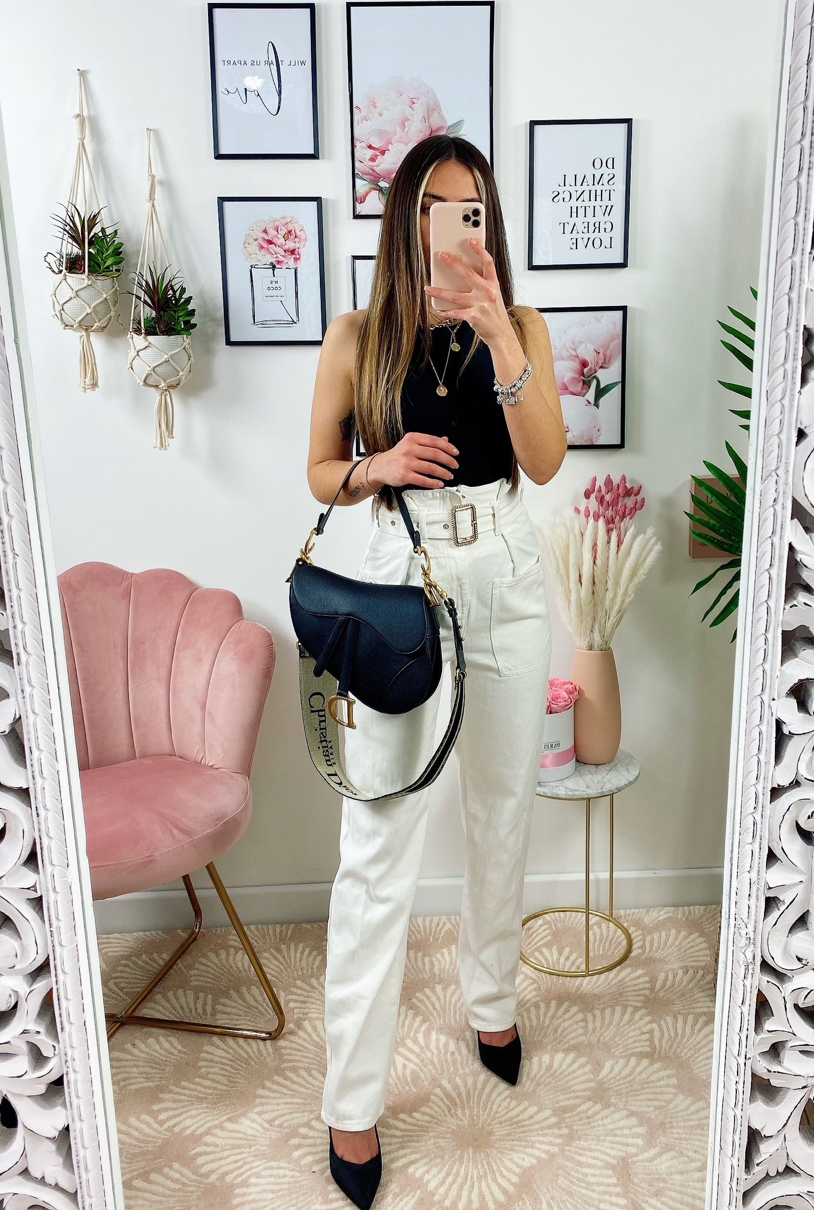 Jeans bianco boyfriend con cintura compresa - R.a. Boutique 