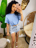 Short in jeans chiaro - R.a. Boutique 