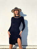 Abito in maglia nero con catene Oro - R.a. Boutique 