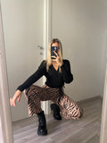 Pantalone a zampa animalier - R.a. Boutique 