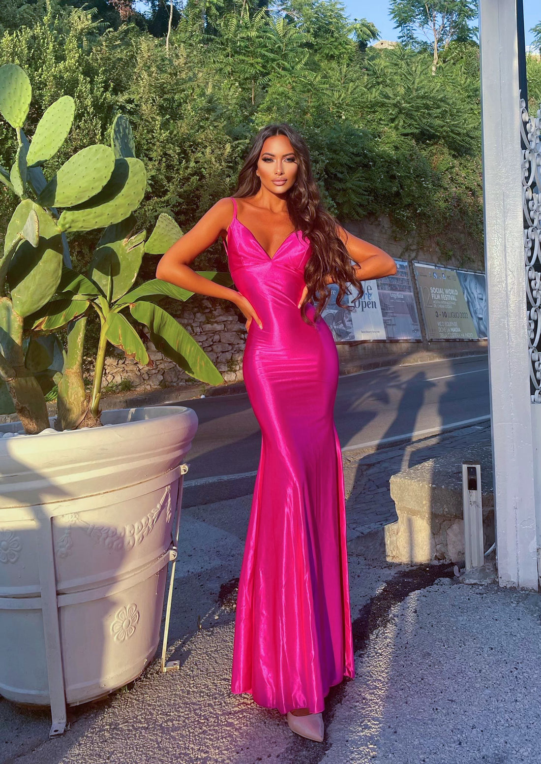 Abito a sirena peonia - R.a. Boutique 