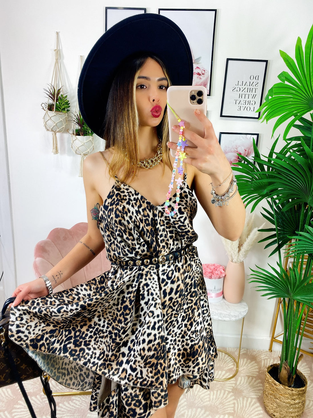 Mini Dress leopardato con catenine - R.a. Boutique 