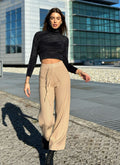 Pantalone di lana ampio beige - R.a. Boutique 