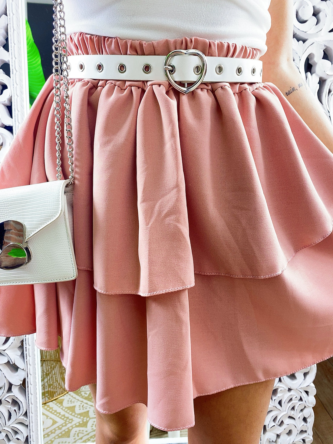 Gonna in cotone a balze - R.a. Boutique 