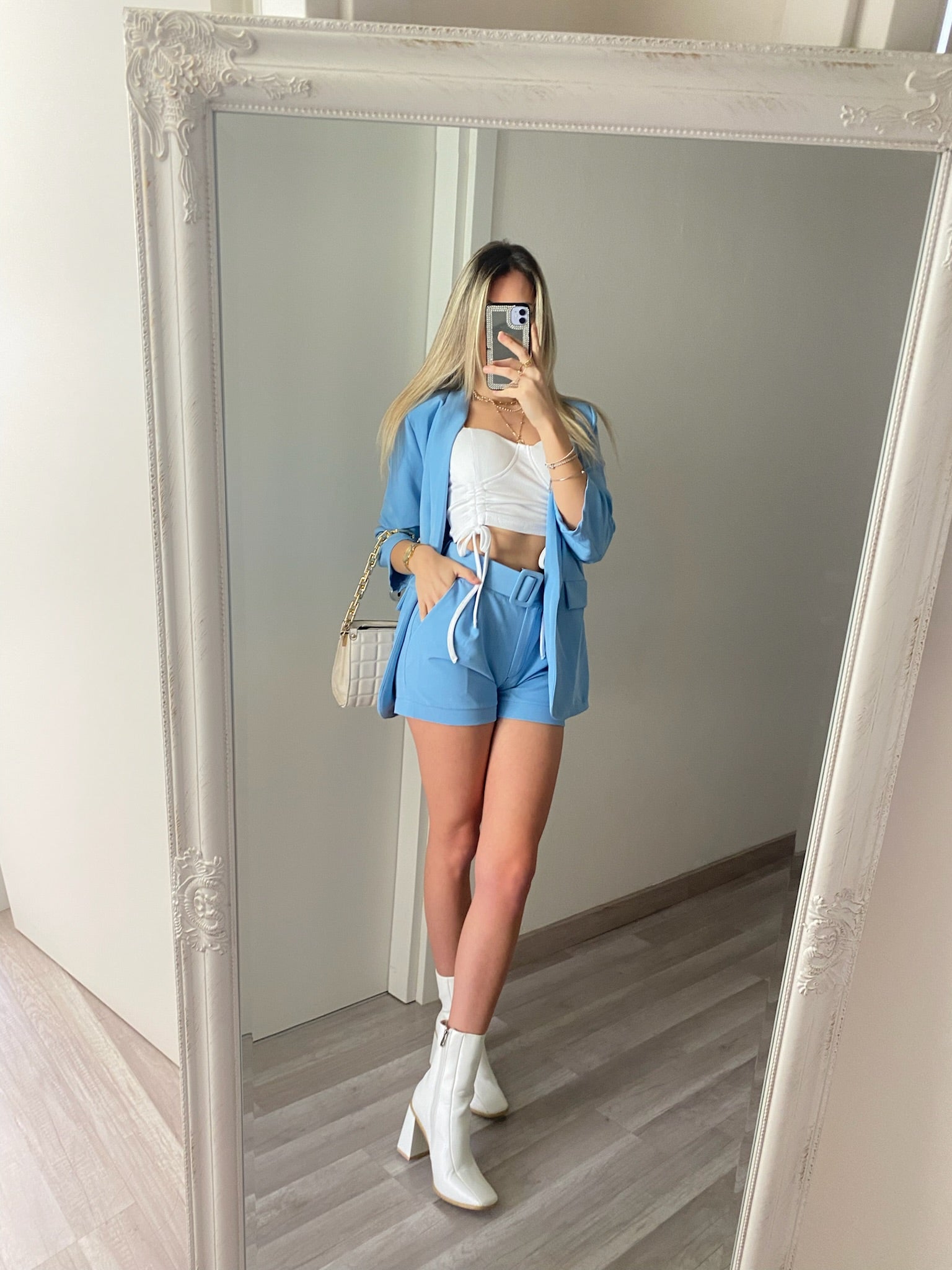 Completo giacca e Short carta da zucchero - R.a. Boutique 