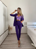 Completo giacca e pantalone Viola - R.a. Boutique 