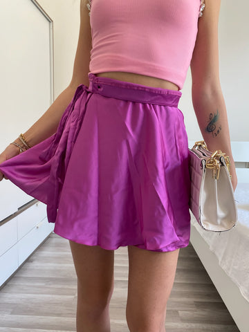 Gonna in raso peonia - R.a. Boutique 