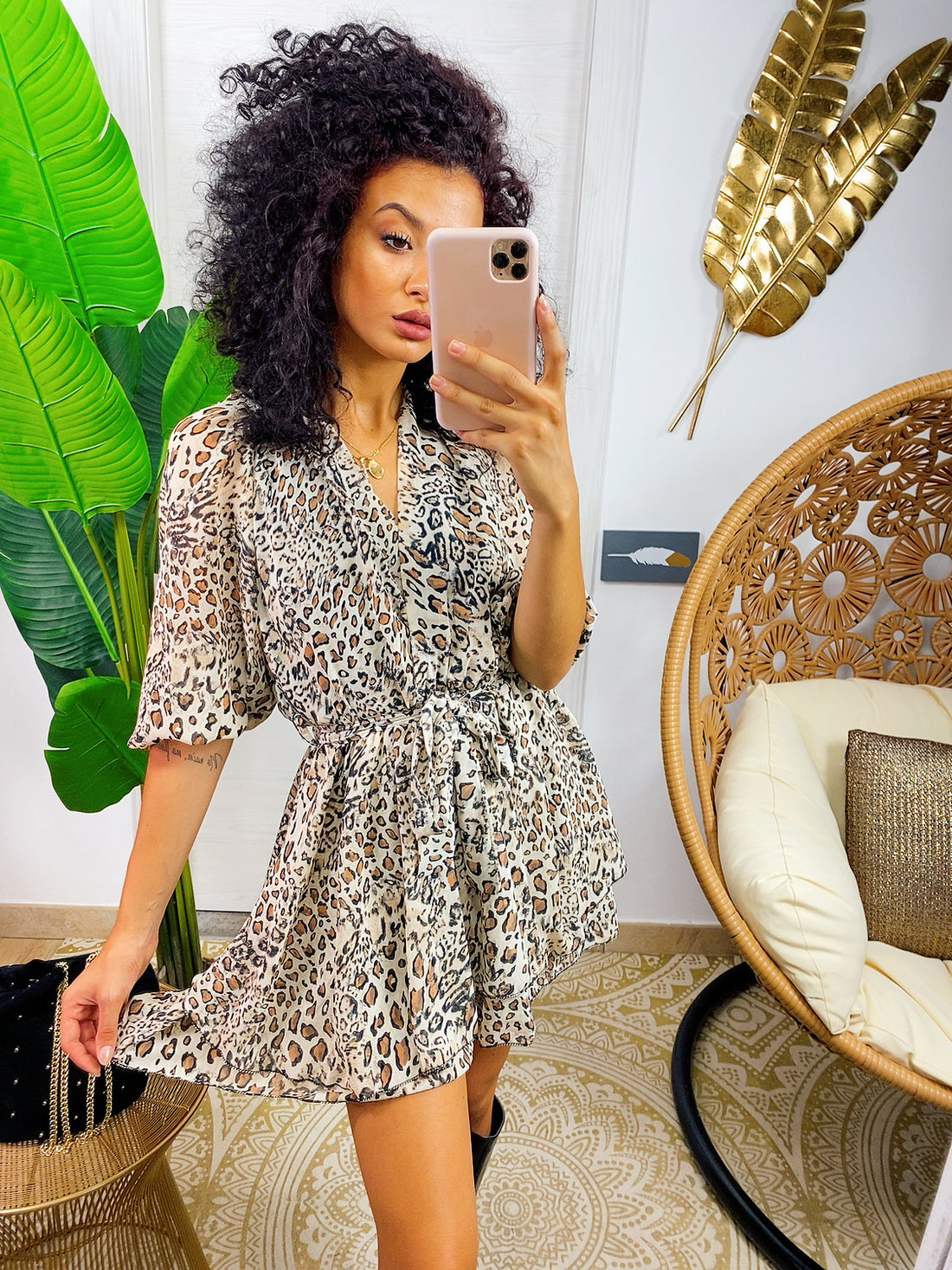 Tutina manica lunga maculata beige - R.a. Boutique 