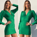 Abito con drappeggio verde smeraldo - R.a. Boutique 