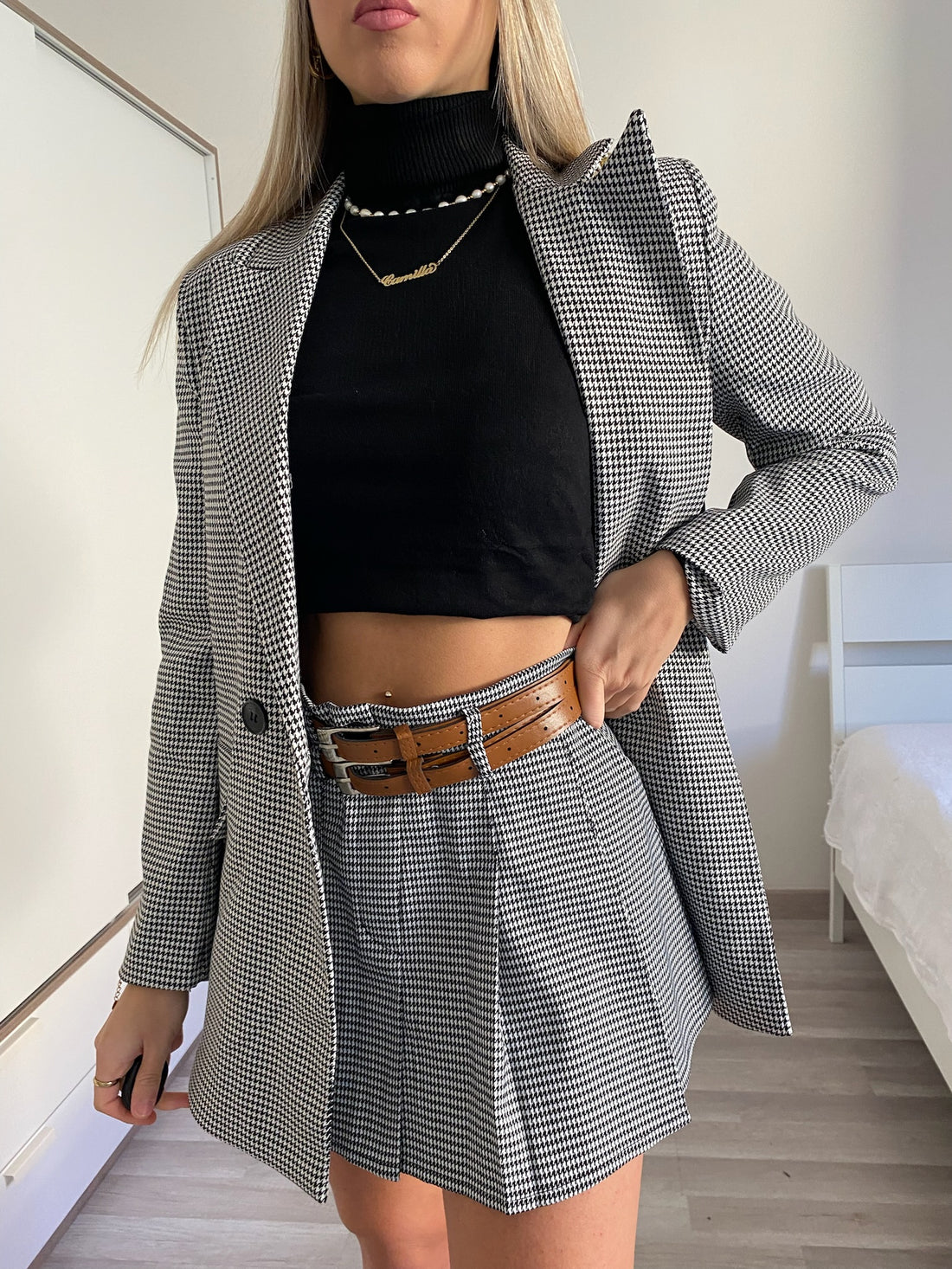 Gonna college con cintura - R.a. Boutique 