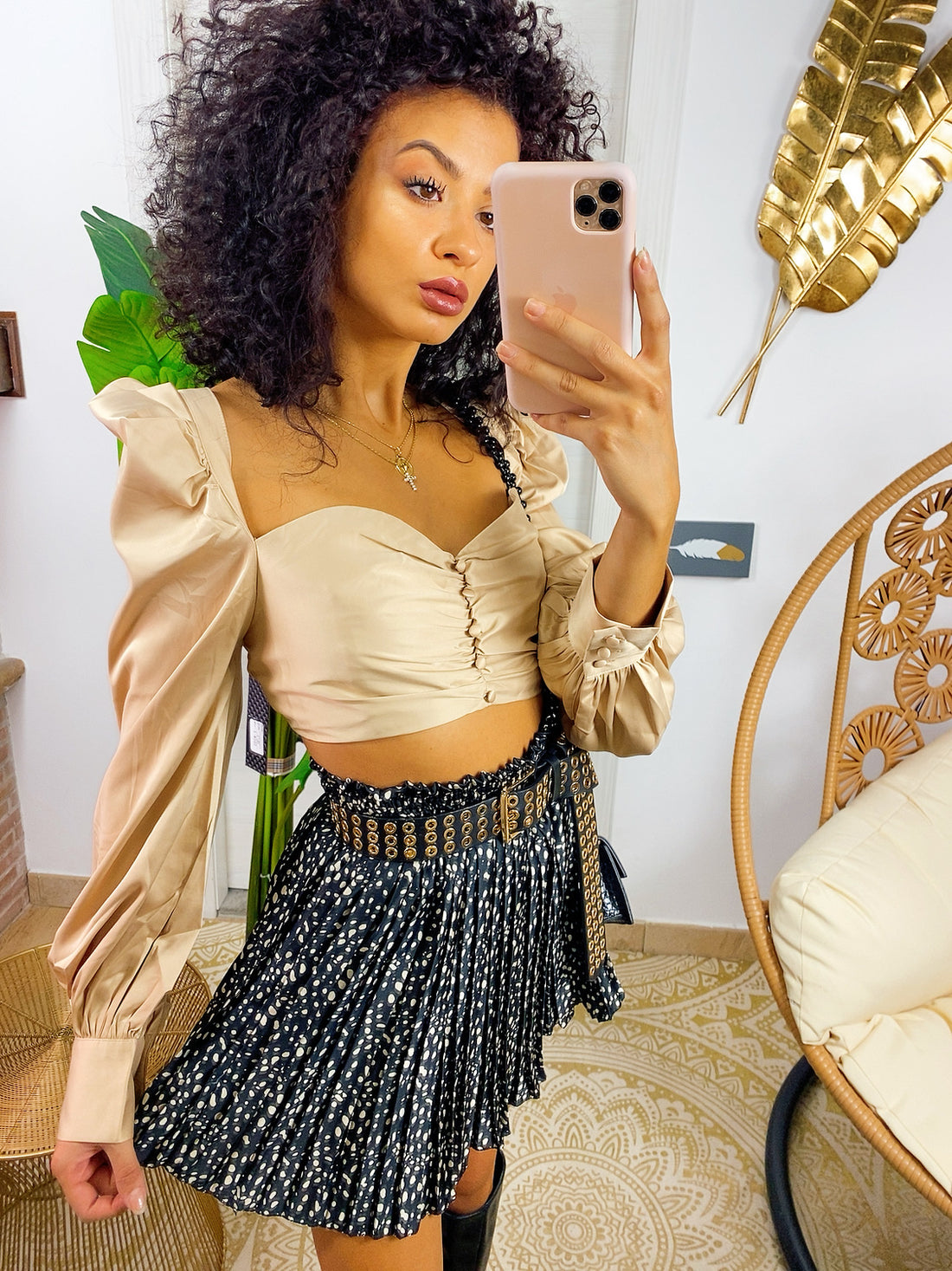 Top in raso con bottoncini - R.a. Boutique 