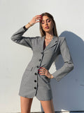 Abito a blazer a quadri schiena aperta - R.a. Boutique 