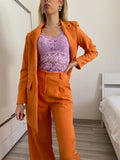 Completo oversize giacca e pantalone arancio - R.a. Boutique 