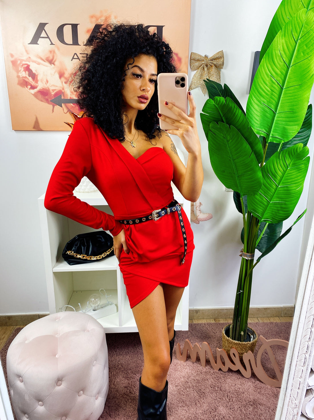 Abito monospalla con gonna a portafoglio - R.a. Boutique 